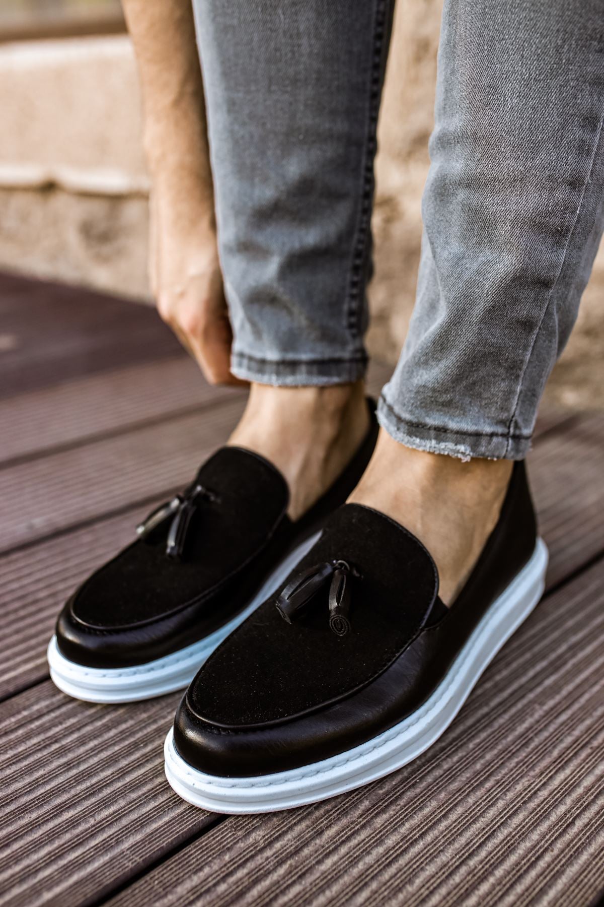 CH002 - RST Loafer Verniciata Erkek Ayakkabı SIYAH