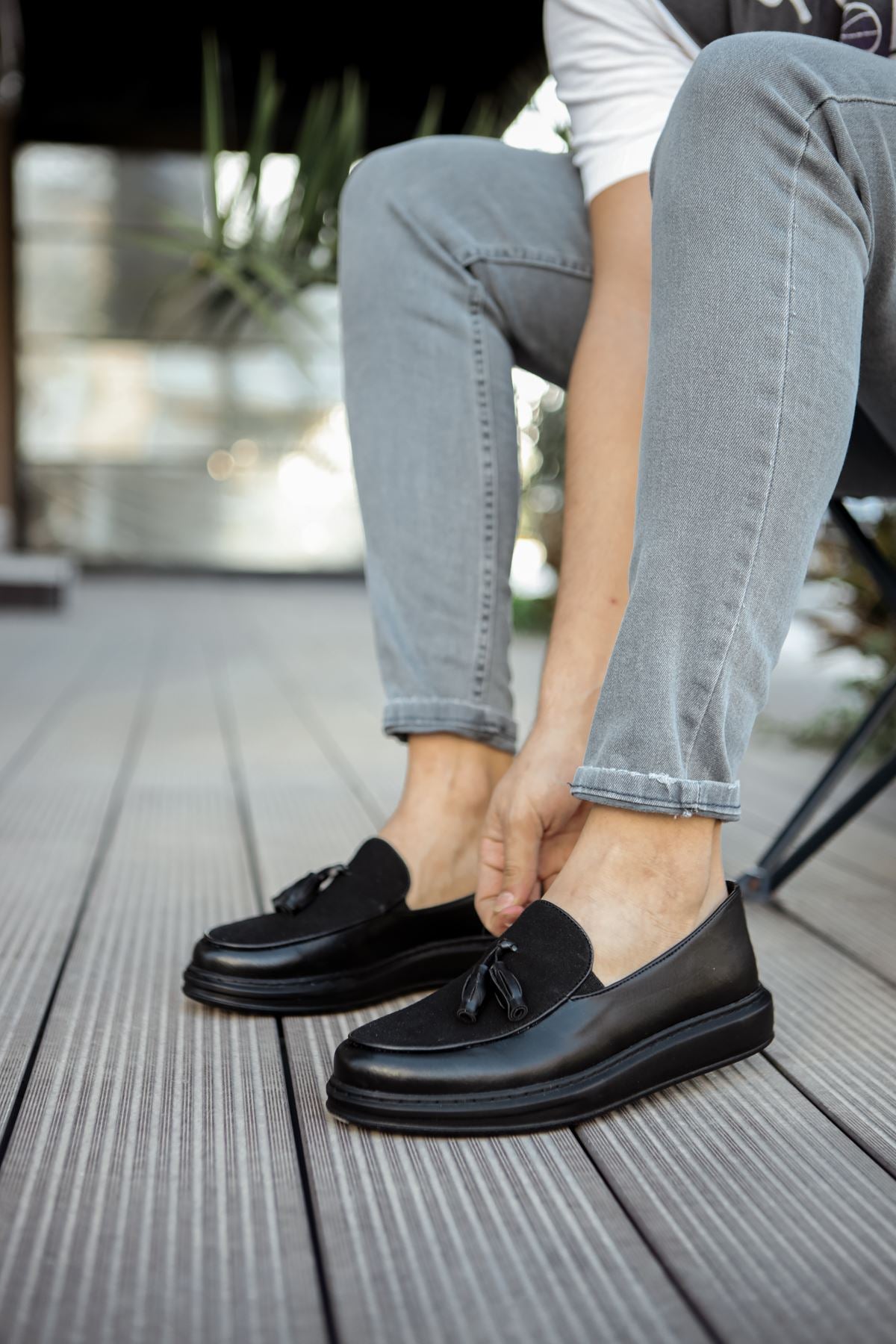 CH002 - RST Loafer Verniciata Erkek Ayakkabı SIYAH