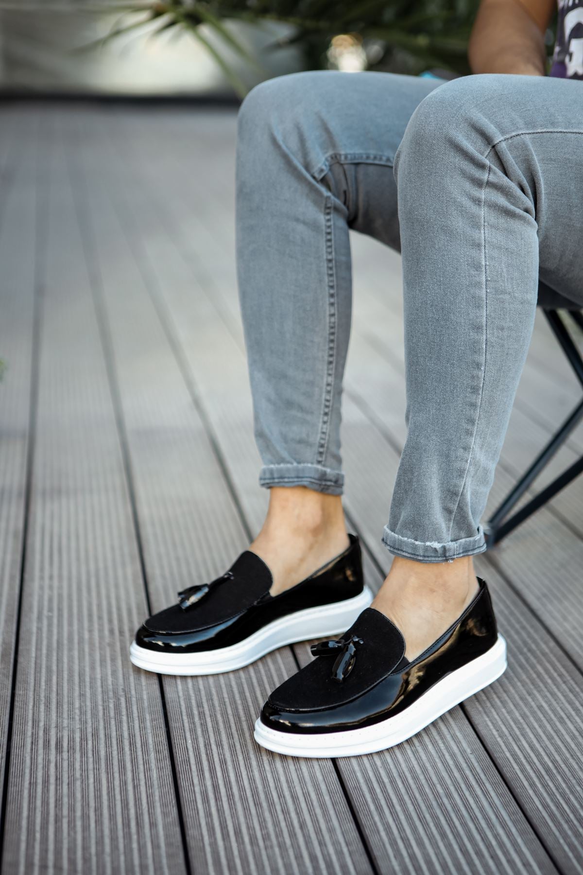 CH002 - RST Loafer Verniciata Erkek Ayakkabı SIYAH